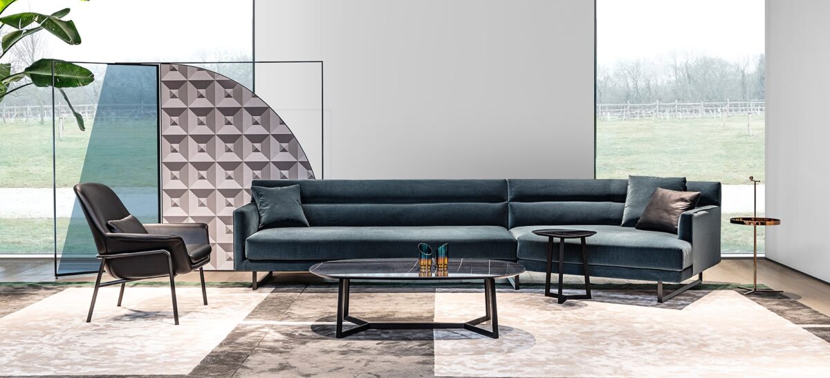 Modern chair with plush seat and back