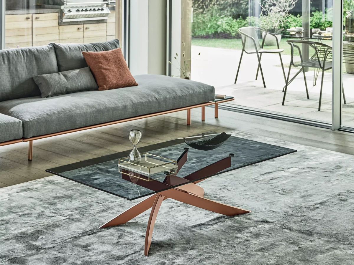 “Artistic Coffee Tables by Bontempi luxury Italian coffee tables in Royal Oak, Michigan showroom”