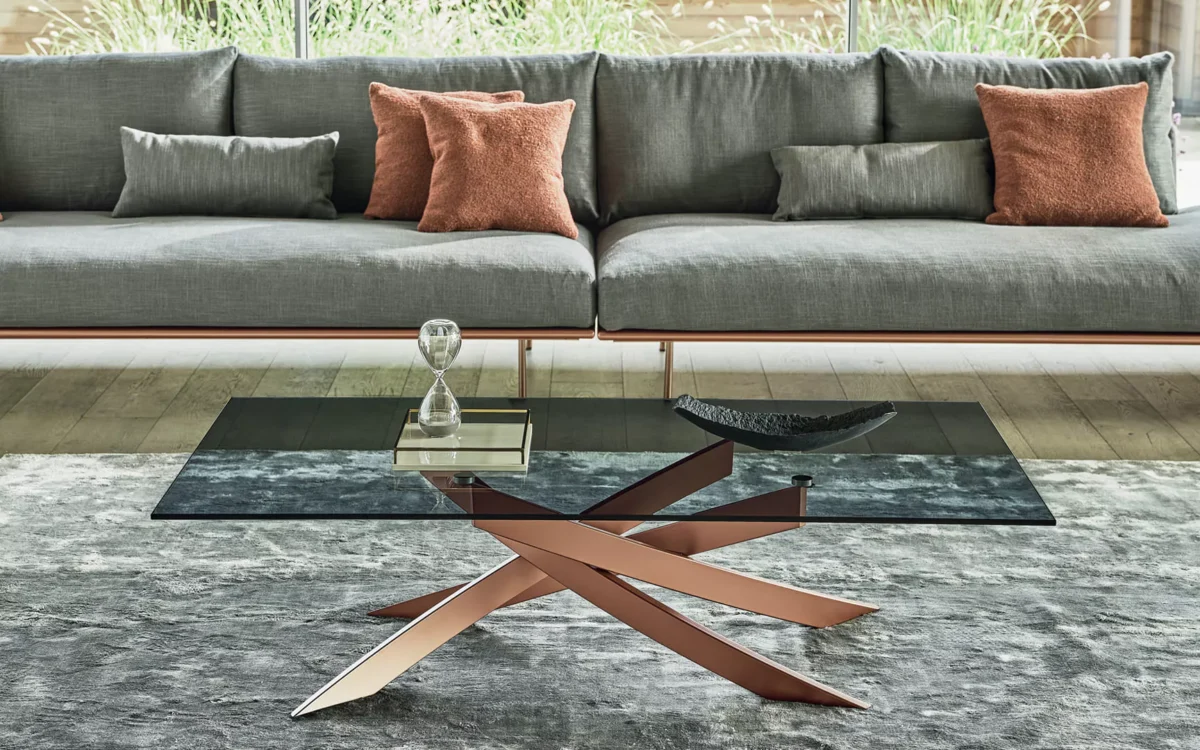 “Artistic Coffee Tables by Bontempi luxury Italian coffee tables in Royal Oak, Michigan showroom”