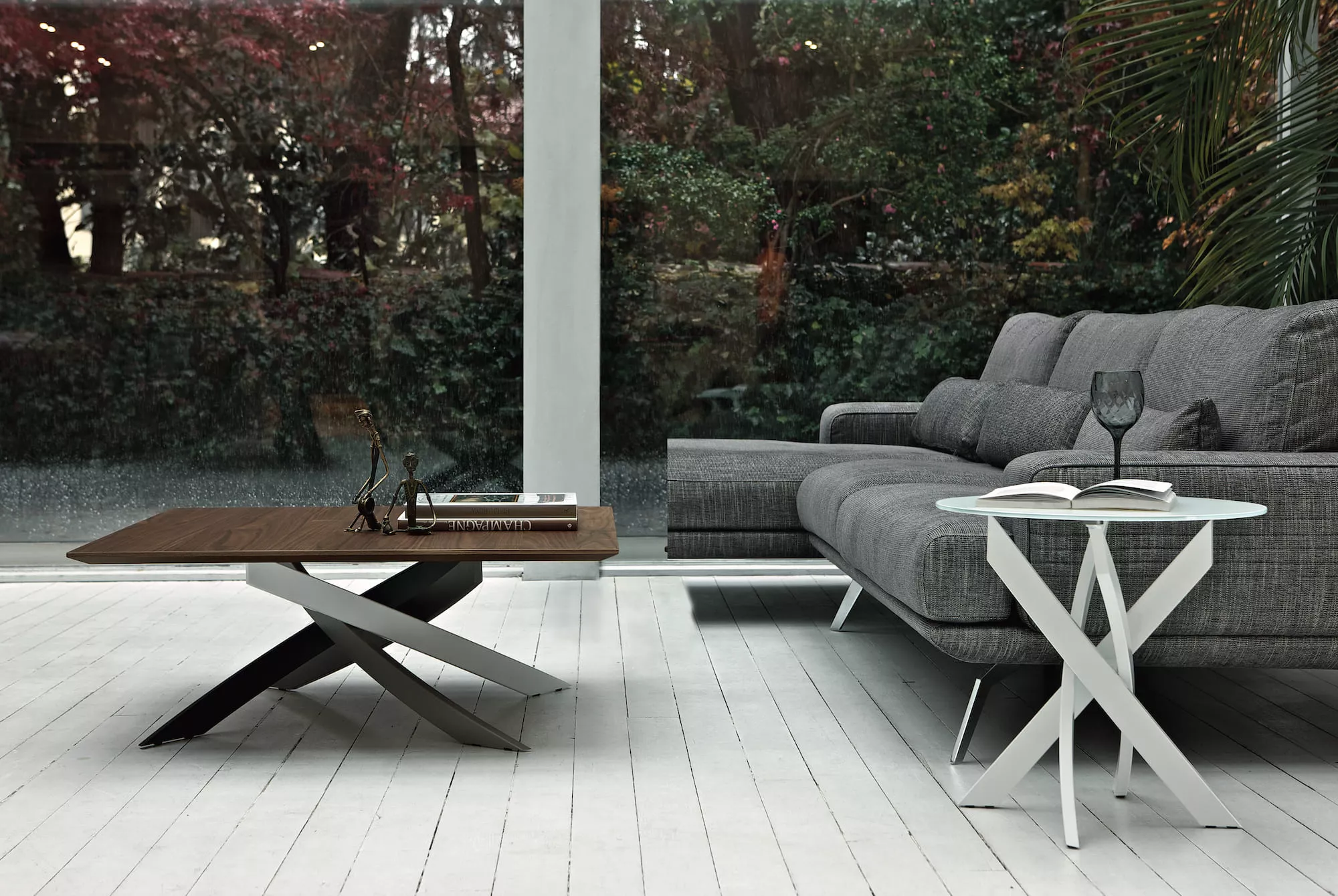 “Artistic Coffee Tables by Bontempi luxury Italian coffee tables in Royal Oak, Michigan showroom”