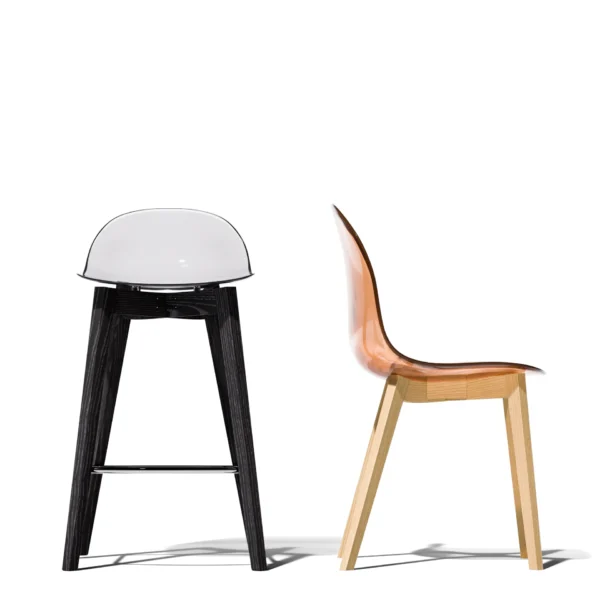 “ACADEMY by Connubia contemporary Italian chair – ergonomic molded seat with slim metal legs”