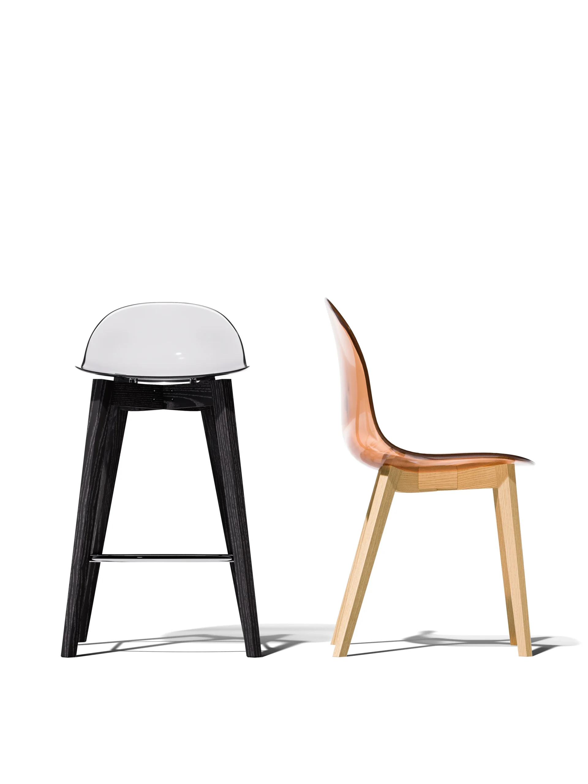 “ACADEMY by Connubia contemporary Italian chair – ergonomic molded seat with slim metal legs”