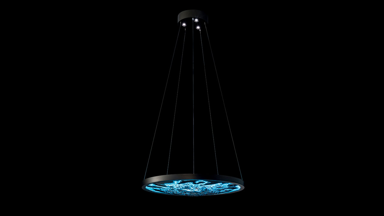 Water Suspension Reflex luxury Italian pendant light with sculptural glass drops tailored for upscale interiors in Royal Oak Michigan