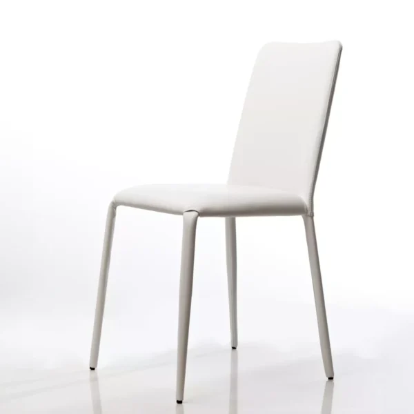 Argo chair by Peressini with smooth, rounded seat shell and slender metal legs in matte black.