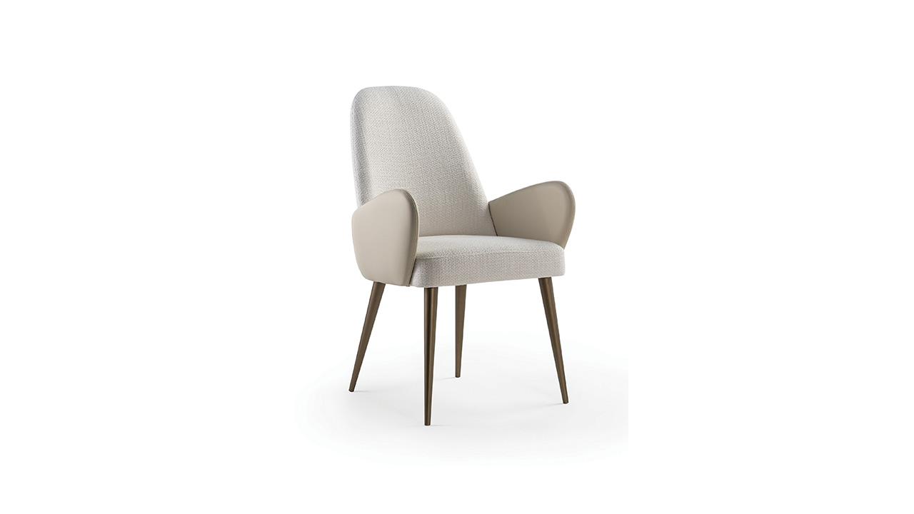 Modern Italian Atlantic Sedia chair by Reflex Angelo in Royal Oak, MI – featuring a sleek design with upholstered seat and back, and elegant metal legs.