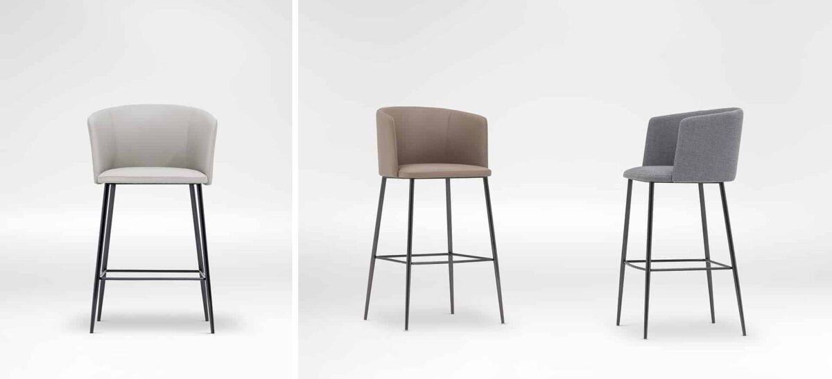 Ballet Stool with elegant contours and padded top by Camerich.