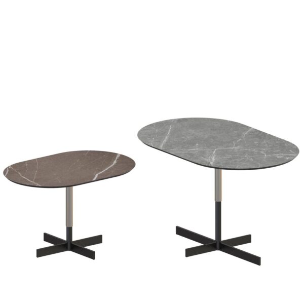 “Minimalist IN & OUT Low Table by Zeusnoto with a flat rectangular top and slim legs in an industrial style.”