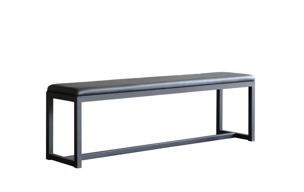 “Sturdy BIG BROTHER Bench by Zeusnoto combining natural wood and matte black metal for a bold look.”