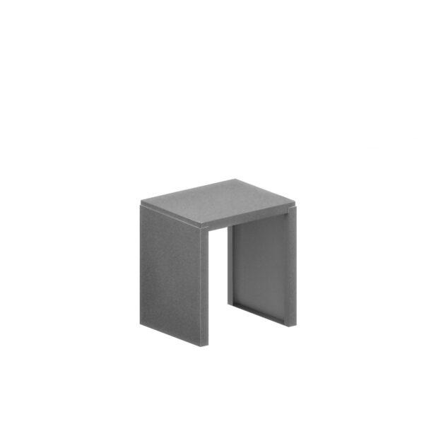 “Outdoor BIG IRONY Stool by Zeusnoto with thick cushioning and rust-proof metal legs designed for exterior use.”