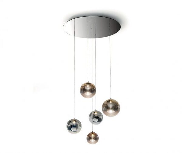 Elegant glass globe chandelier – BULLES XL by Reflex