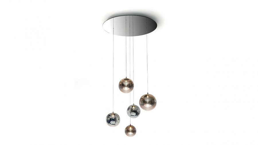 Elegant glass globe chandelier – BULLES XL by Reflex