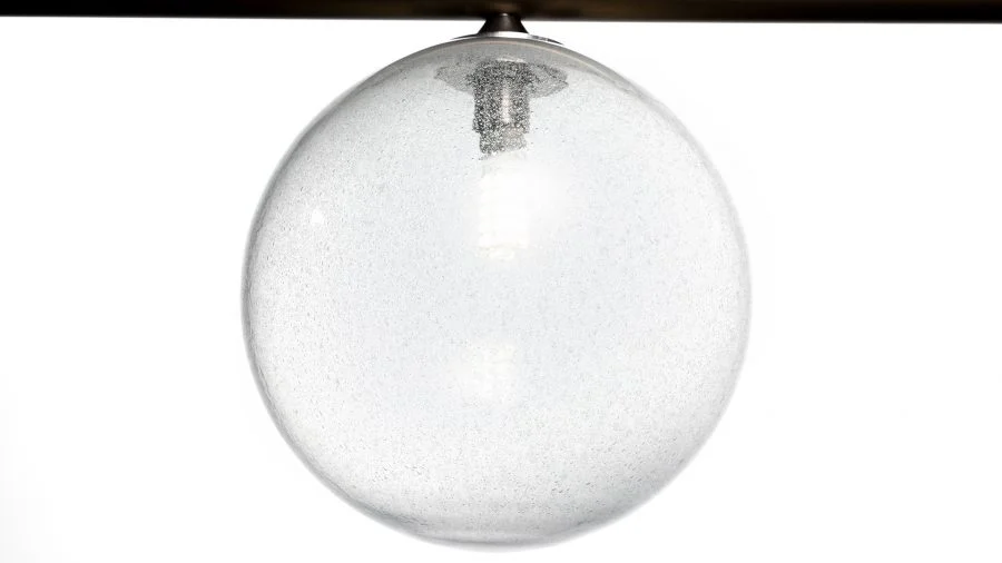Reflex BULLES XL – linear chandelier with 5 glass spheres