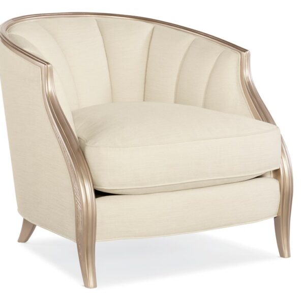 ADELA chair by Caracole featuring elegant curves and soft upholstered seat.