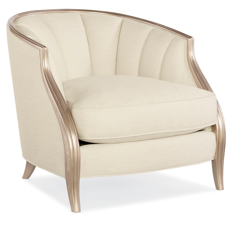 ADELA chair by Caracole featuring elegant curves and soft upholstered seat.