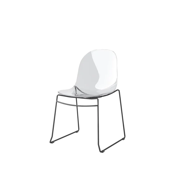 “ACADEMY by Connubia modern Italian chair – ergonomic molded seat with minimalist metal legs and contemporary design”