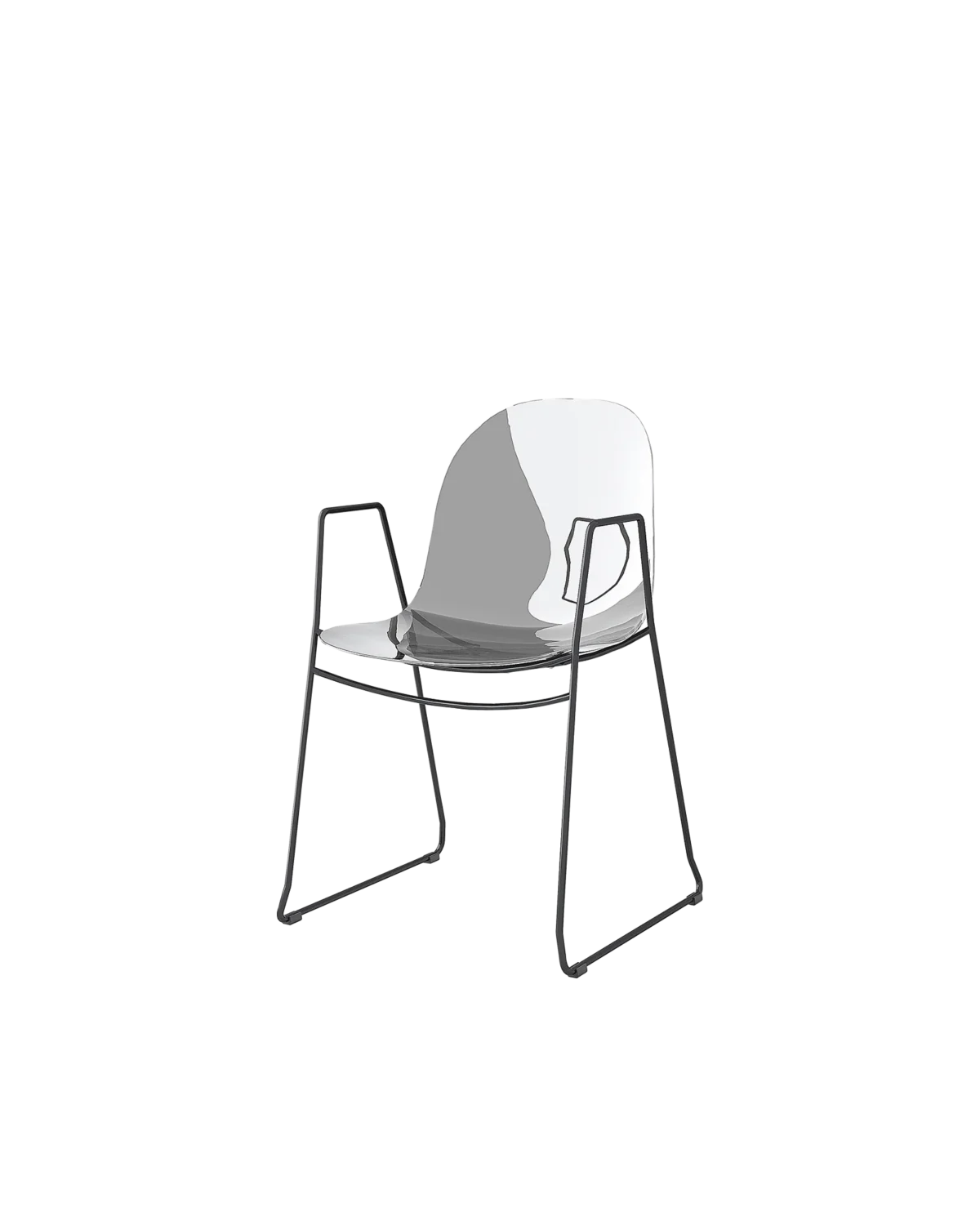 “ACADEMY by Connubia contemporary Italian chair – ergonomic curved seat with sleek metal legs”