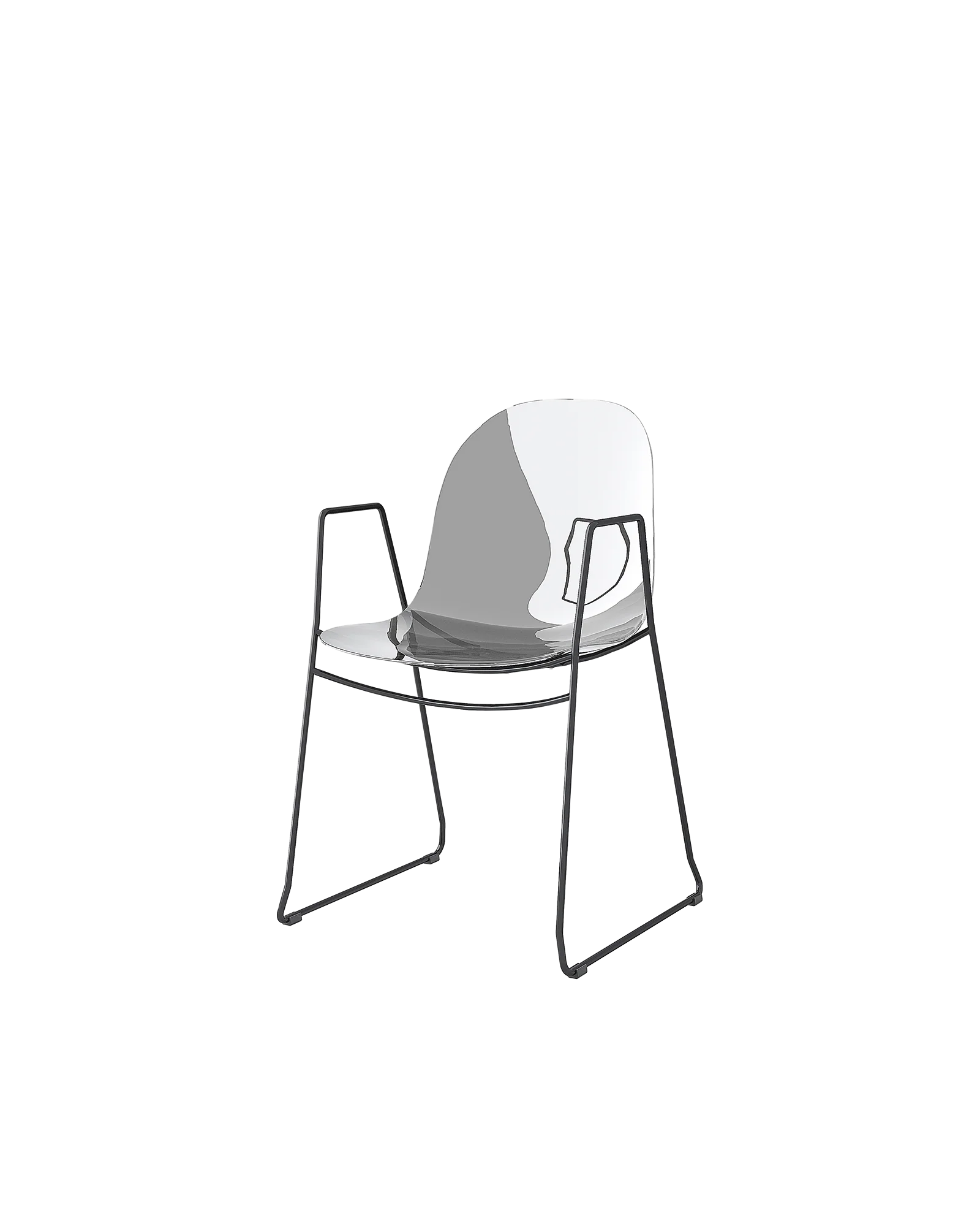 “ACADEMY by Connubia contemporary Italian chair – ergonomic curved seat with sleek metal legs”