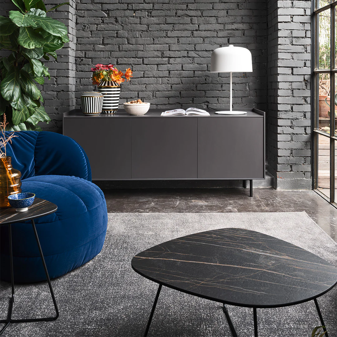 “COVER by Connubia modern upholstered dining chair – stylish Italian design with removable fabric cover and slim metal legs”