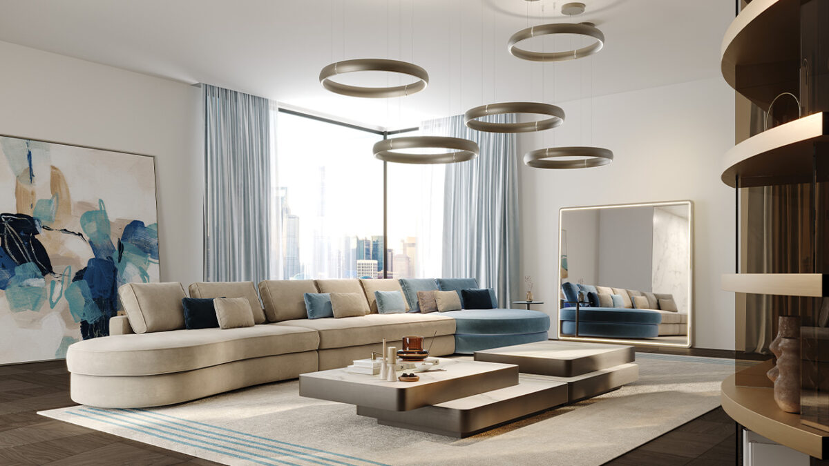 Suspension Rim Reflex luxury Italian pendant light with circular frame tailored for upscale interiors in Royal Oak Michigan
