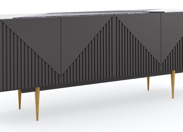 Over The Edge by Caracole — a bold, contemporary sideboard with sharp angular lines and mixed materials.