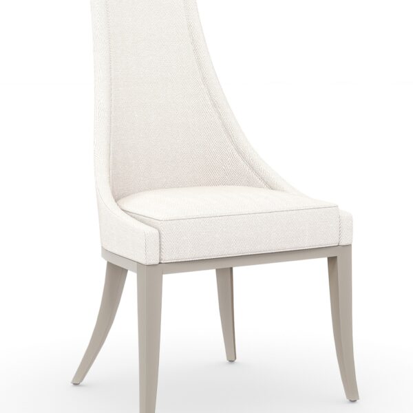Elegant Tall Order Side Chair by Caracole, featuring a refined design with luxurious upholstery and sleek lines, perfect for adding sophistication to any dining space.