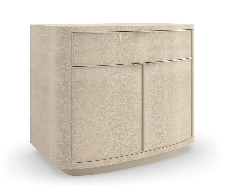 Simply Perfect Nightstand by Caracole featuring a minimalist design with two soft-close drawers.