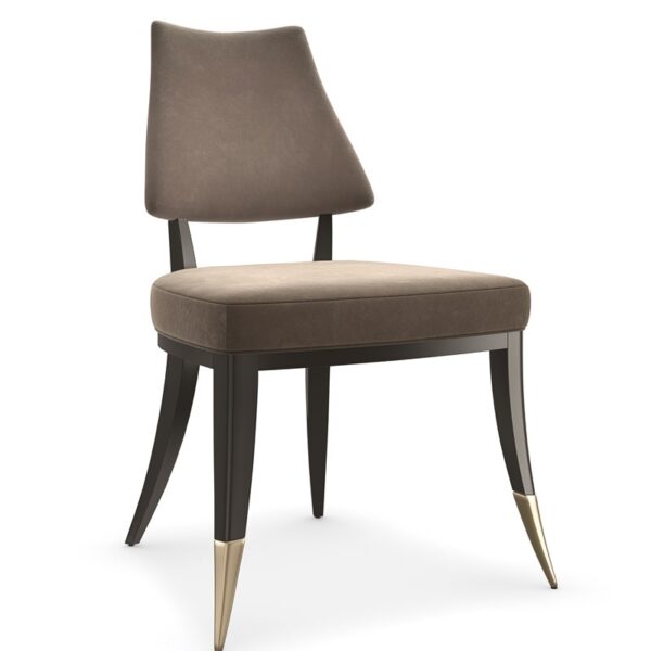 Caress by Caracole — an elegantly curved chair with plush upholstery and a graceful silhouette.