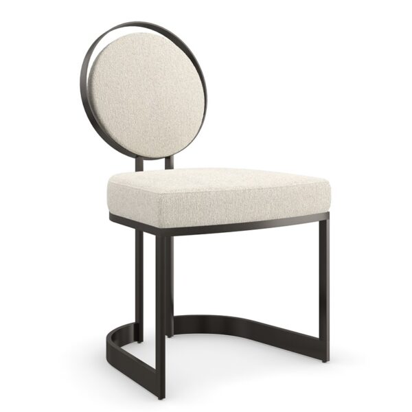 La Lune by Caracole — a sleek accent chair with a curved back and smooth upholstered seat.