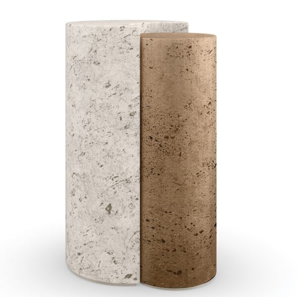 Caracole Sun and Moon side table featuring a blend of stone and bronze finishes, perfect for modern interiors in Royal Oak, Michigan.