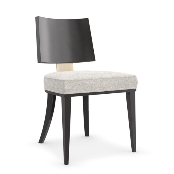 Champagne Side Chair by Caracole featuring a sleek upholstered seat and curved backrest.