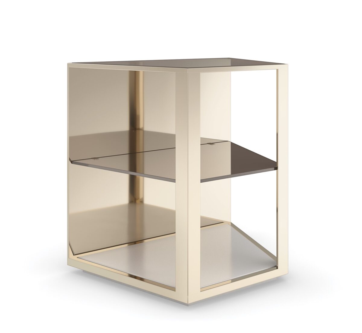 Refraction End Table by Caracole with contemporary elegance.