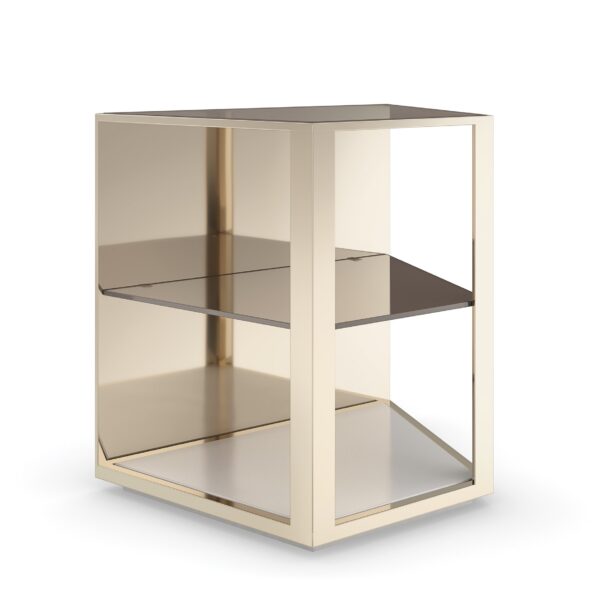 Refraction End Table by Caracole with contemporary elegance.