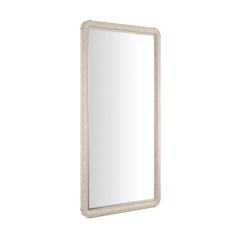 "Elegant Salver Floor Mirror by Caracole, featuring a sleek and luxurious design with a polished finish, perfect for enhancing any modern or classic living space."