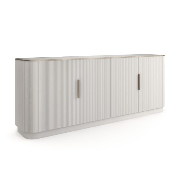 Elegant sideboard with a matte pearl finish, perfect for adding a touch of sophistication to luxury interiors in Troy, Michigan