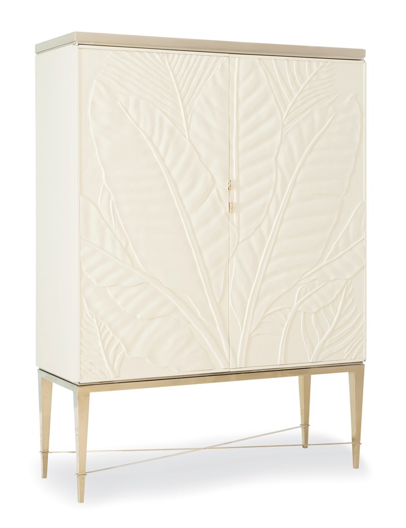 Bold and elegant Palms Up! collection by Caracole, featuring modern designs with refined details and luxurious finishes for a striking living room.