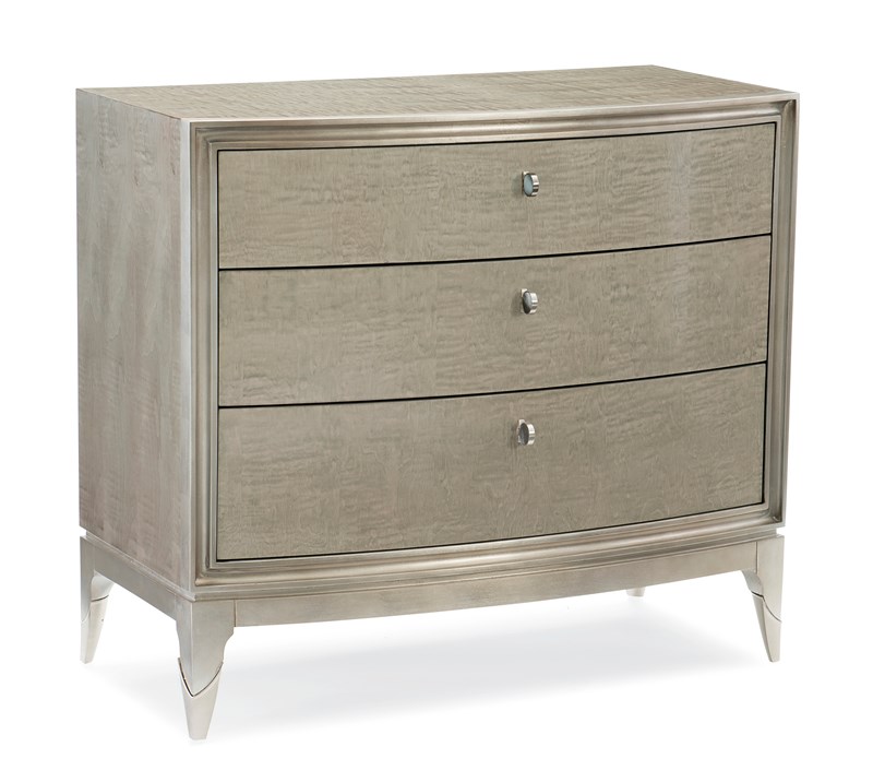 Rise and Shine vanity by Caracole featuring a flip-top mirror and elegant metallic legs.