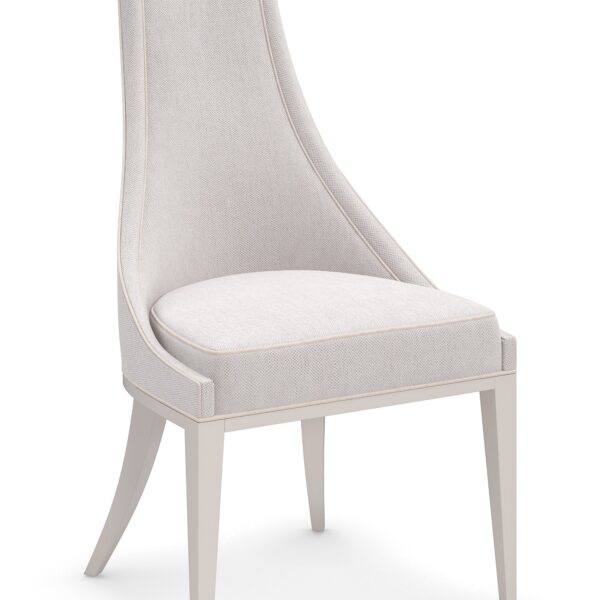 Sophisticated and modern Tall Order Side Chair by Caracole, featuring a sleek design and luxurious upholstery that adds elegance and comfort to any space.