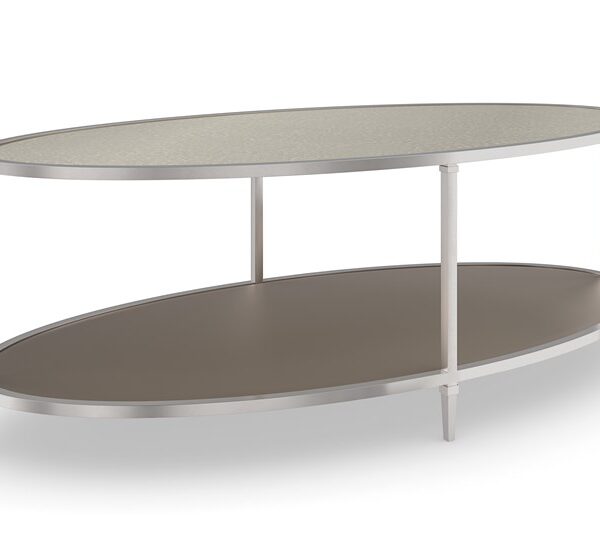 Shimmer Oval Cocktail Table by Caracole with a sleek, glamorous design.