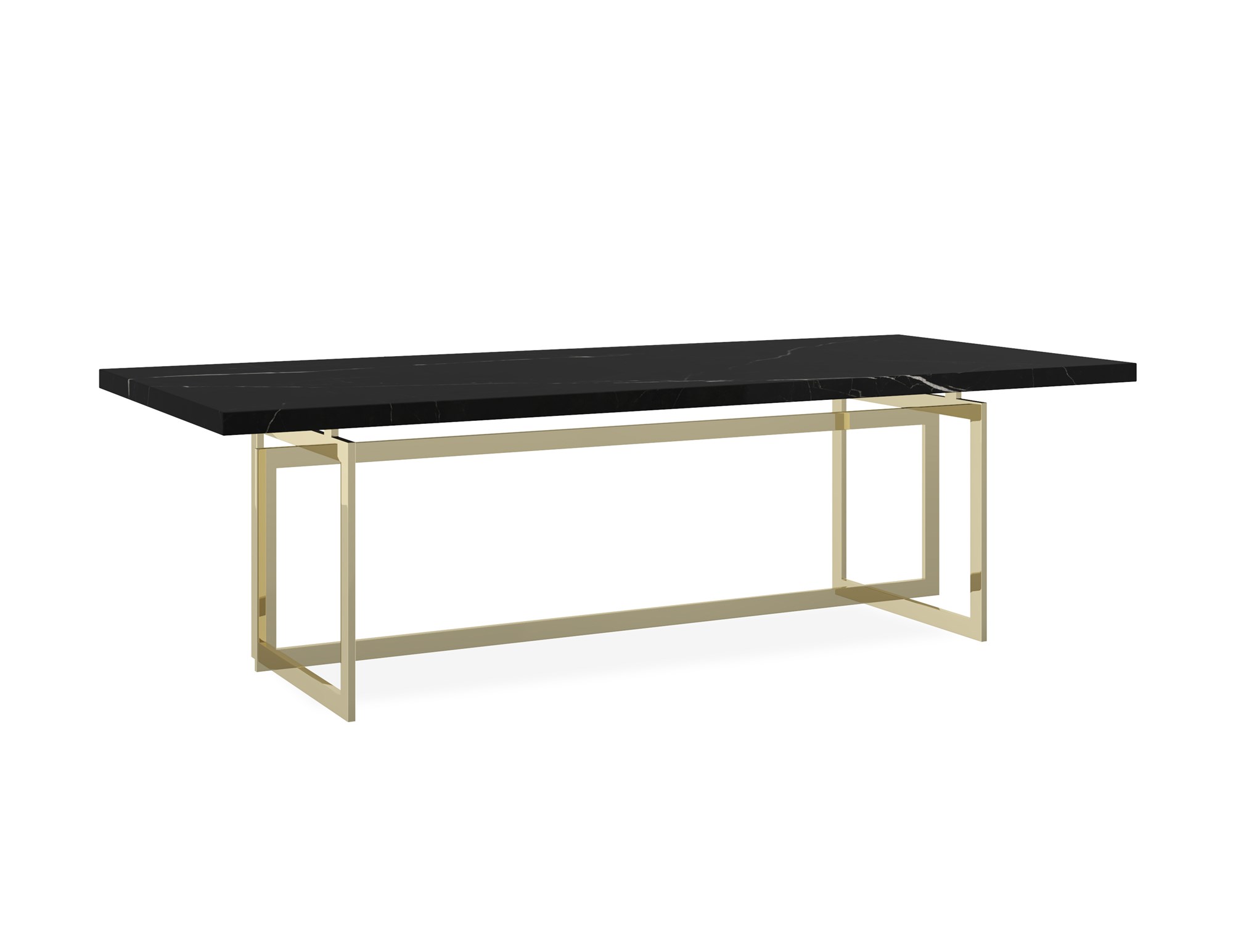 Circular dining table with a sophisticated stone top and Whisper of Gold accents, perfect for adding a touch of luxury to modern interiors.