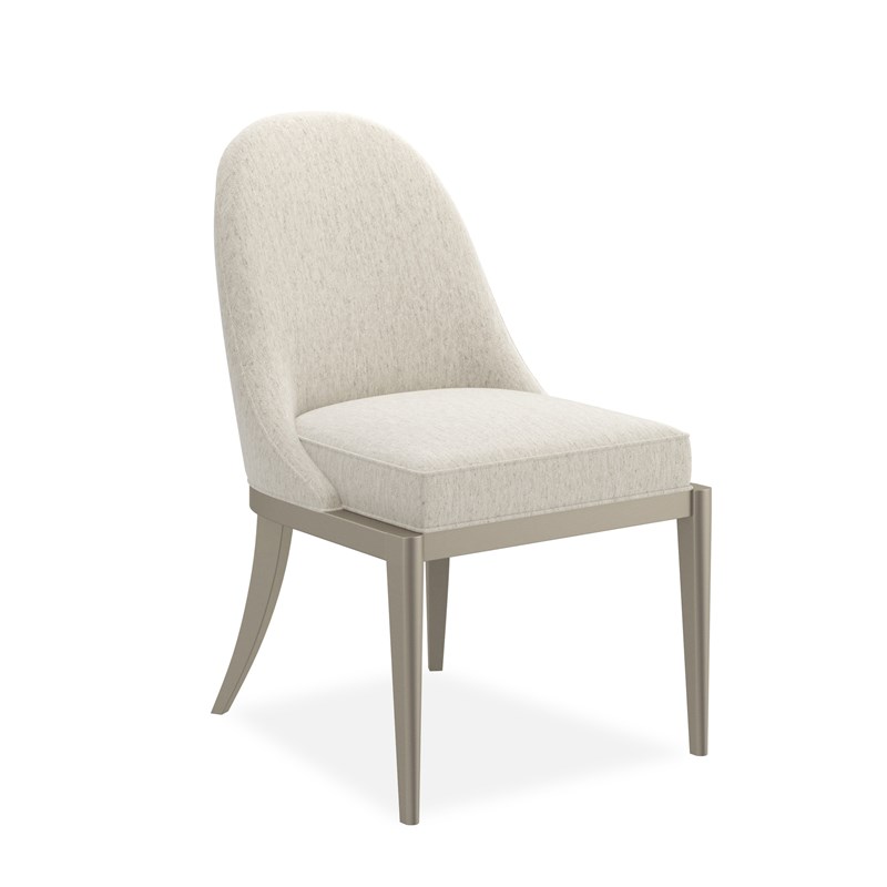 Natural Choice Side Chair by Caracole featuring a wooden frame with light upholstered seat and back.