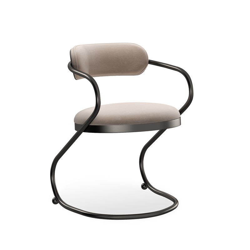Retrospect by Caracole — a stylish armchair with a curved backrest and plush cushioning in a modern fabric.