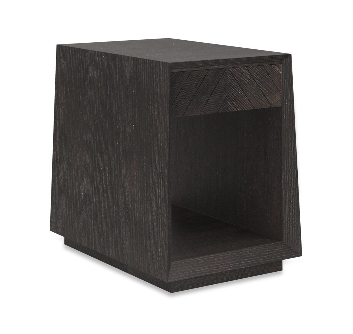 Bridges Side Table featuring sleek lines and a minimalist silhouette in Black Stained Ash.