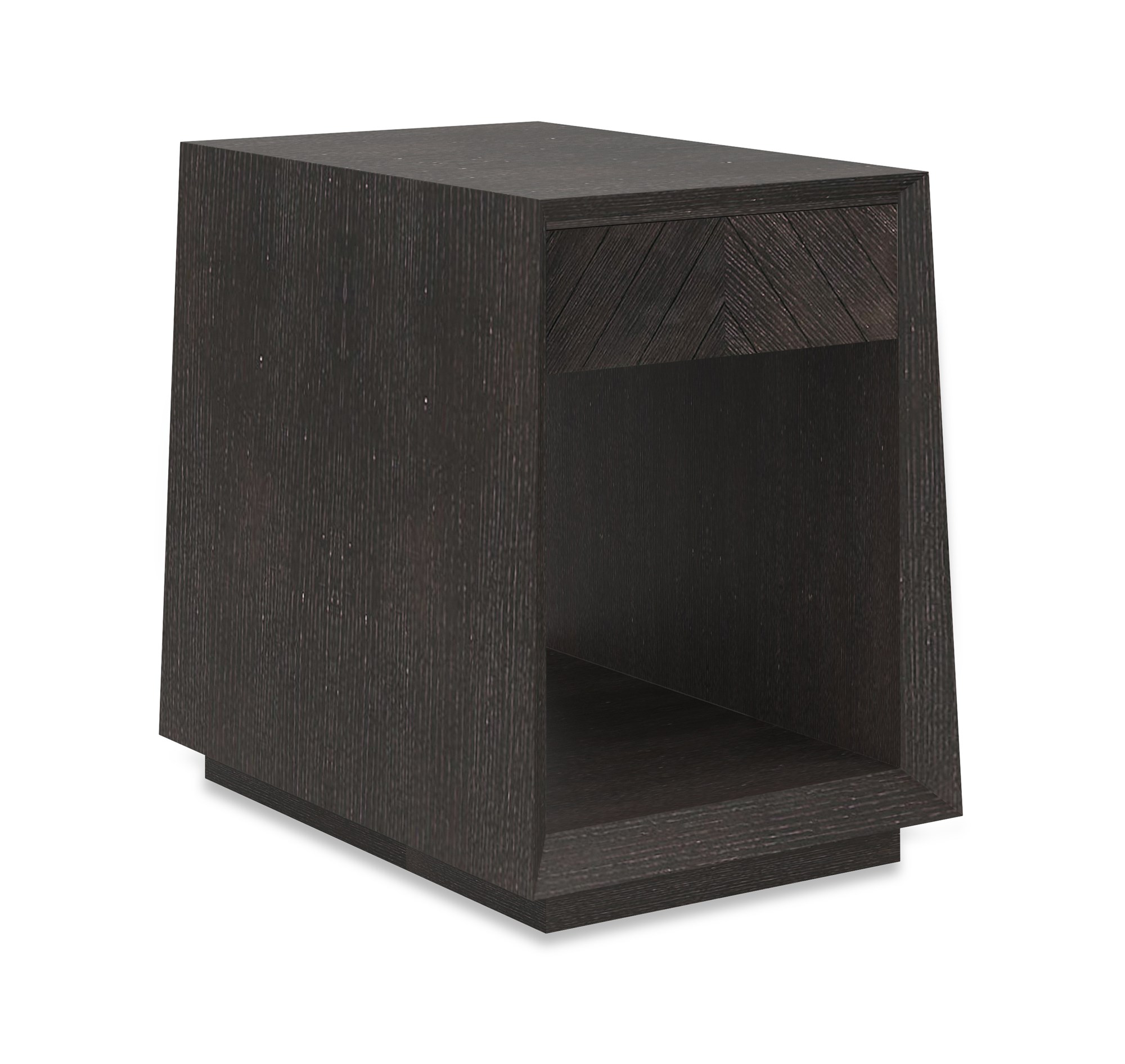 Bridges Side Table featuring sleek lines and a minimalist silhouette in Black Stained Ash.