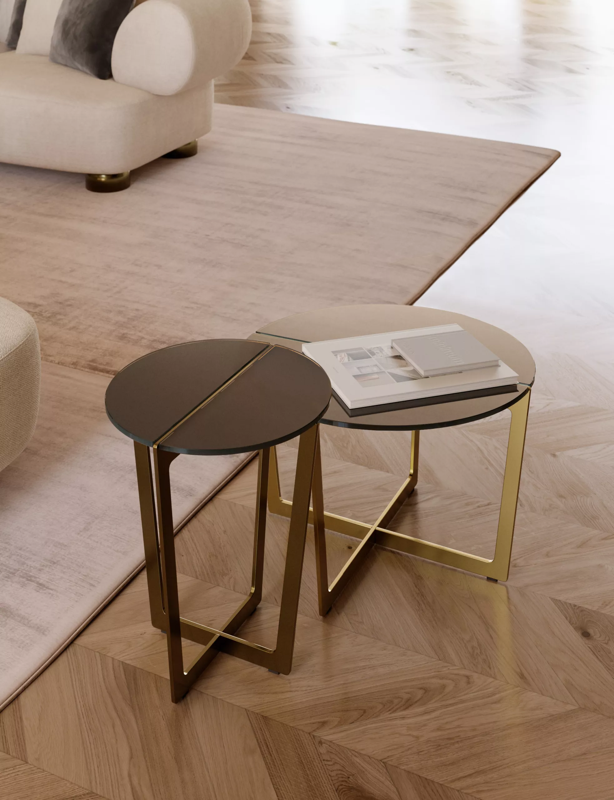 “Cross Mini by Bontempi modern Italian accent table in Birmingham, Michigan showroom