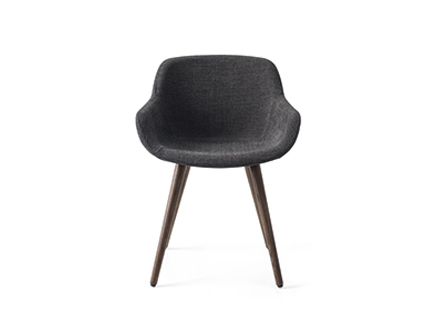 IGLOO chair by Calligaris with wraparound backrest and upholstered seat.