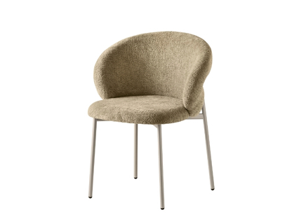 OLEANDRO chair by Calligaris with curved backrest and upholstered seat.