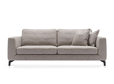 A contemporary Calligaris Carré modular sofa in [specify color/material, e.g., "light grey fabric"], showcasing its clean lines, deep seating, and a wide, comfortable armrest.