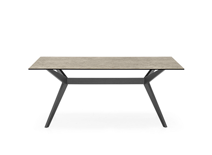 KENT chair by Calligaris featuring wooden legs and upholstered seat in warm beige fabric.