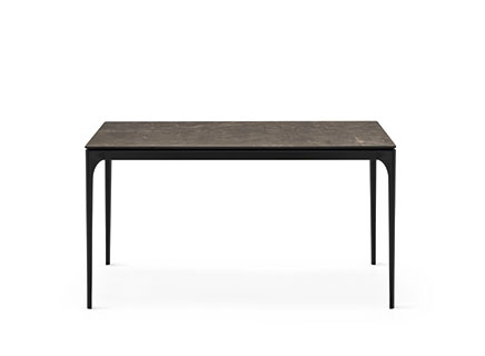 SILHOUETTE chair by Calligaris with slim metal legs and smooth upholstered seat.