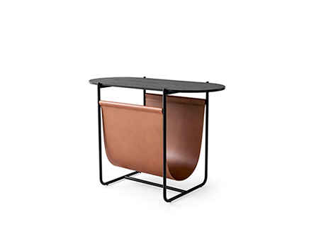 MAGAZINE media console by Calligaris featuring a minimalist wooden frame with open shelving for a modern living space.
